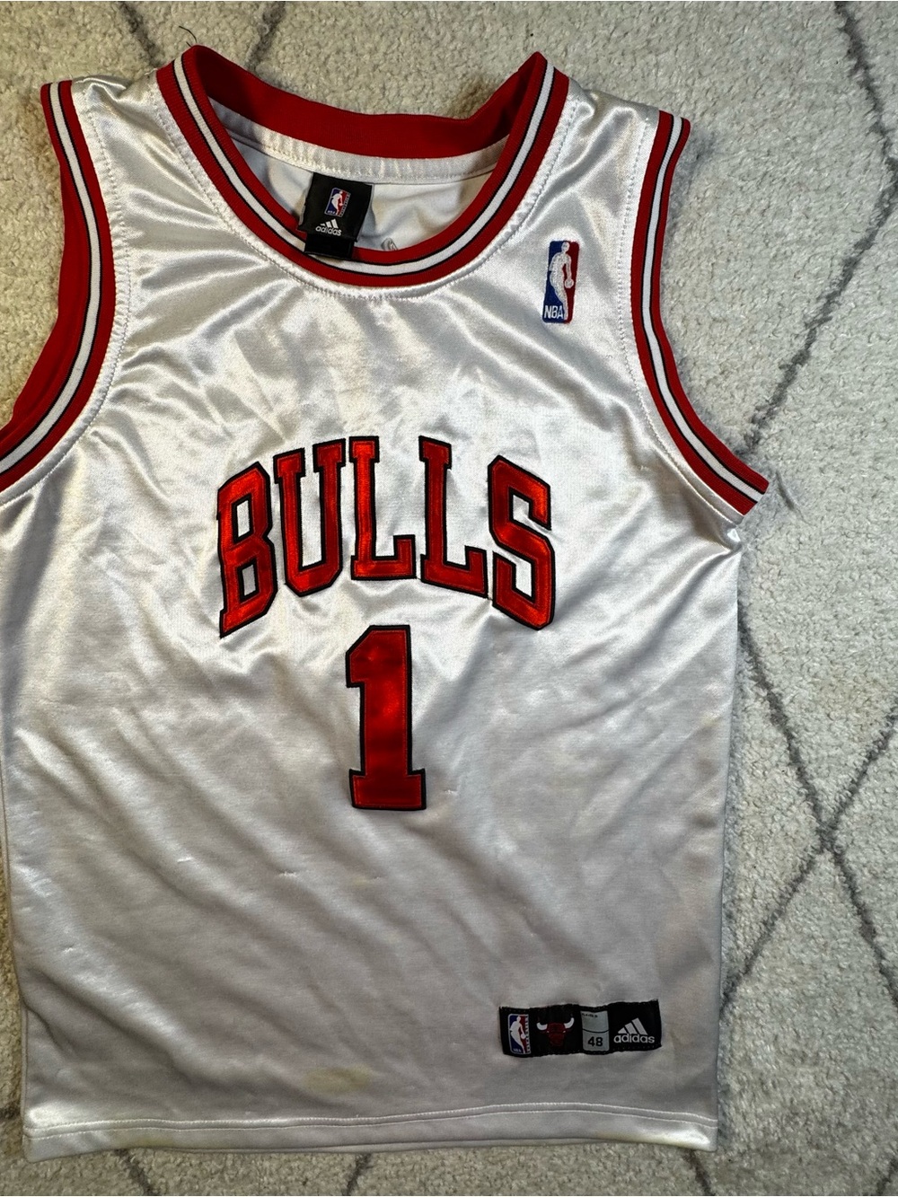 Authentic Chicago Bulls #1 Derrick Rose Jersey by Adidas.